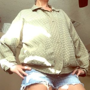 Evr silk olive green vintage windbreaker